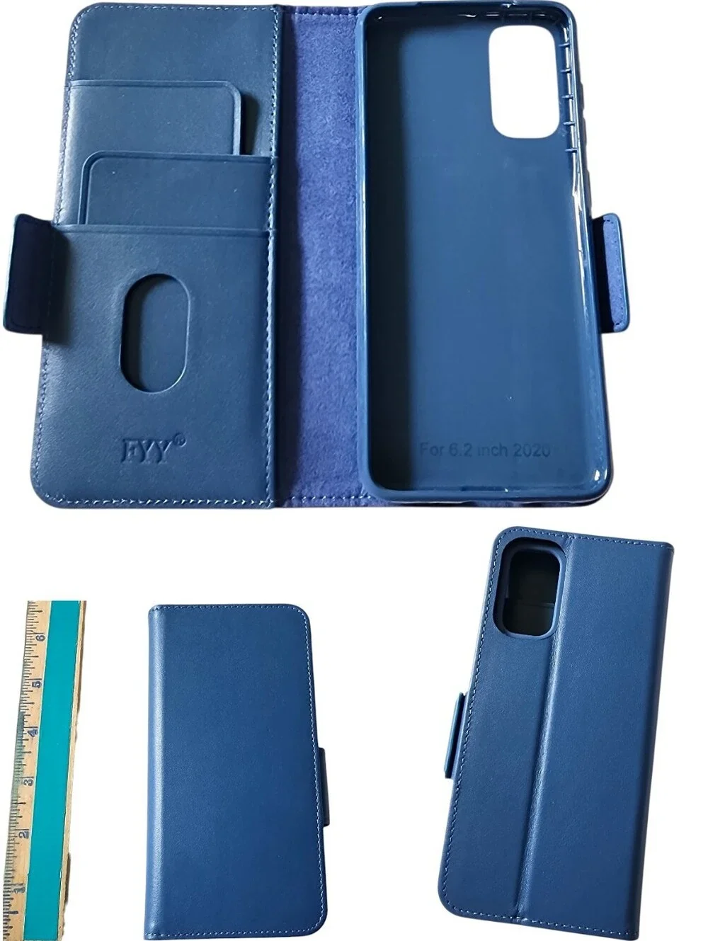 FYY Blue Leather Wallet Case For Samsung Galaxy 20